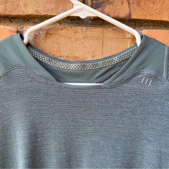 Lululemon Square Neck Training Stretch Logo Mesh Tee Run (Aqua) - Large - Picture 5 of 10